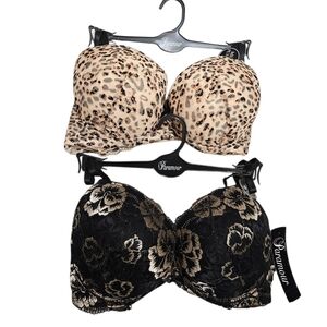 Paramour Lace Push Up Bra Bundle Lot Of 2 Womens Size 36C NEW
